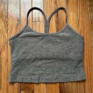Beyond yoga mocha latte slim racer back crop tank small